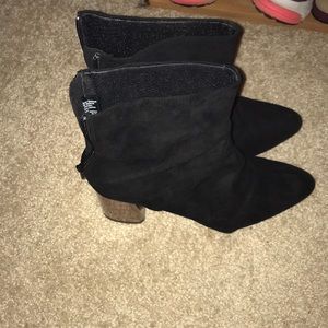 Christian siriano Black booties! Silver heel!